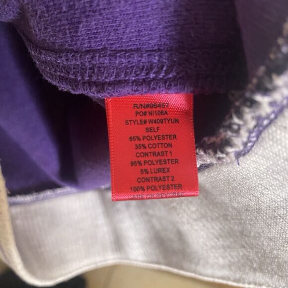 BORN FAMOUS COUTURE Velour Zip Hoodie Jacket "My First Love" Womens M Purple - Picture 9 of 10